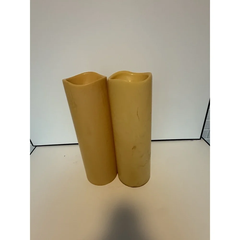 Gerson Everlasting Glow LED Pillar Candles‎ Set of 2 Gold 17